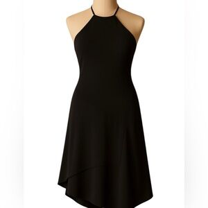 Black Asymmetrical Halter Dress